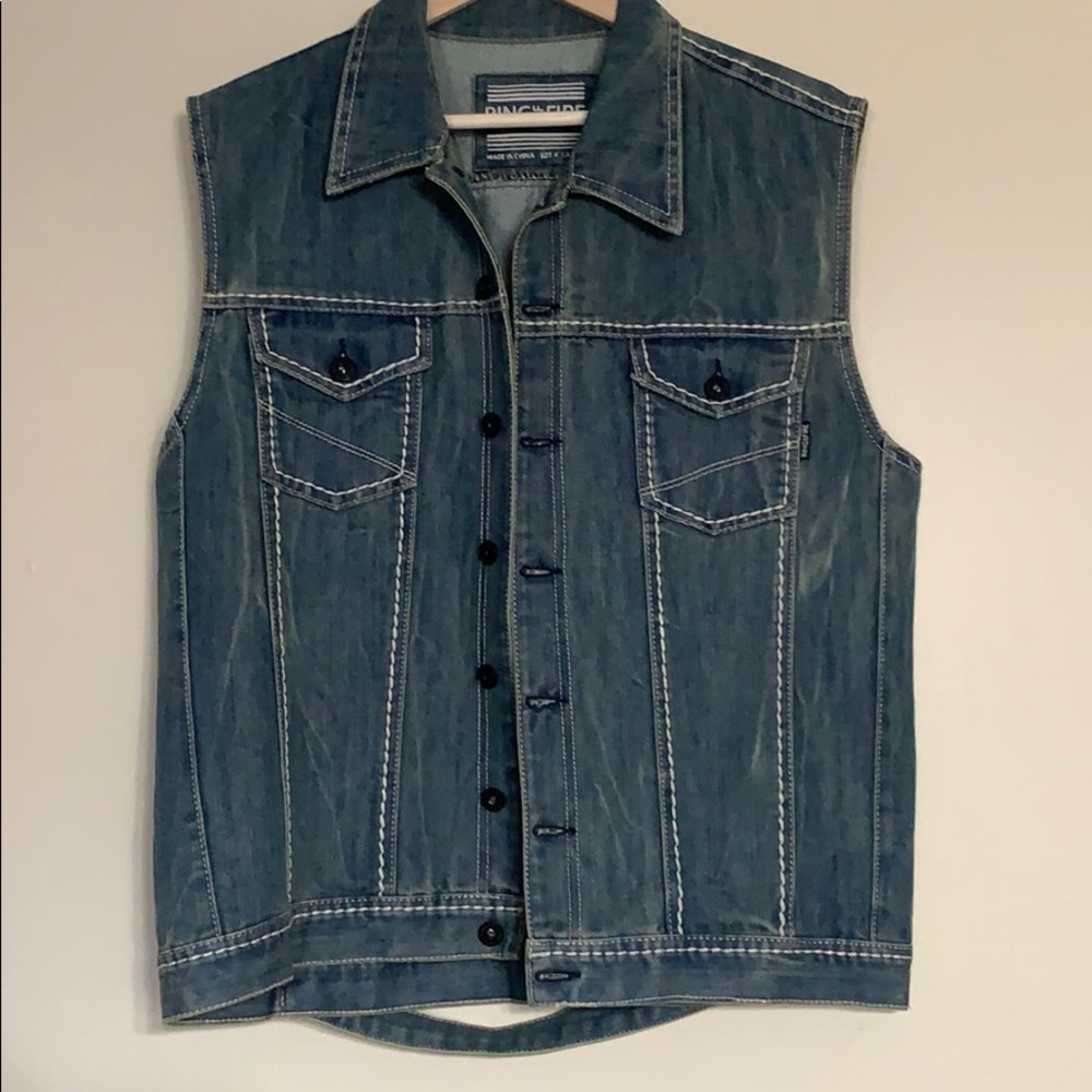 Men’s Ring of Fire jean vest size XL